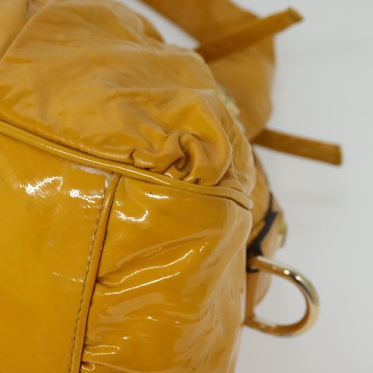 GUCCI Tote Bag Enamel Yellow Gold 197019 Auth bs28709