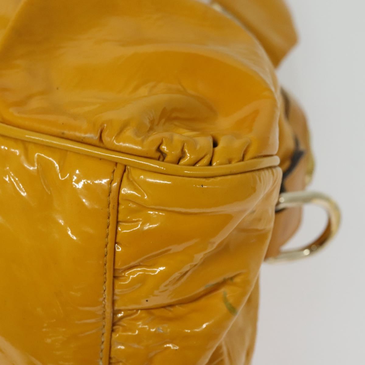 GUCCI Tote Bag Enamel Yellow Gold 197019 Auth bs28709