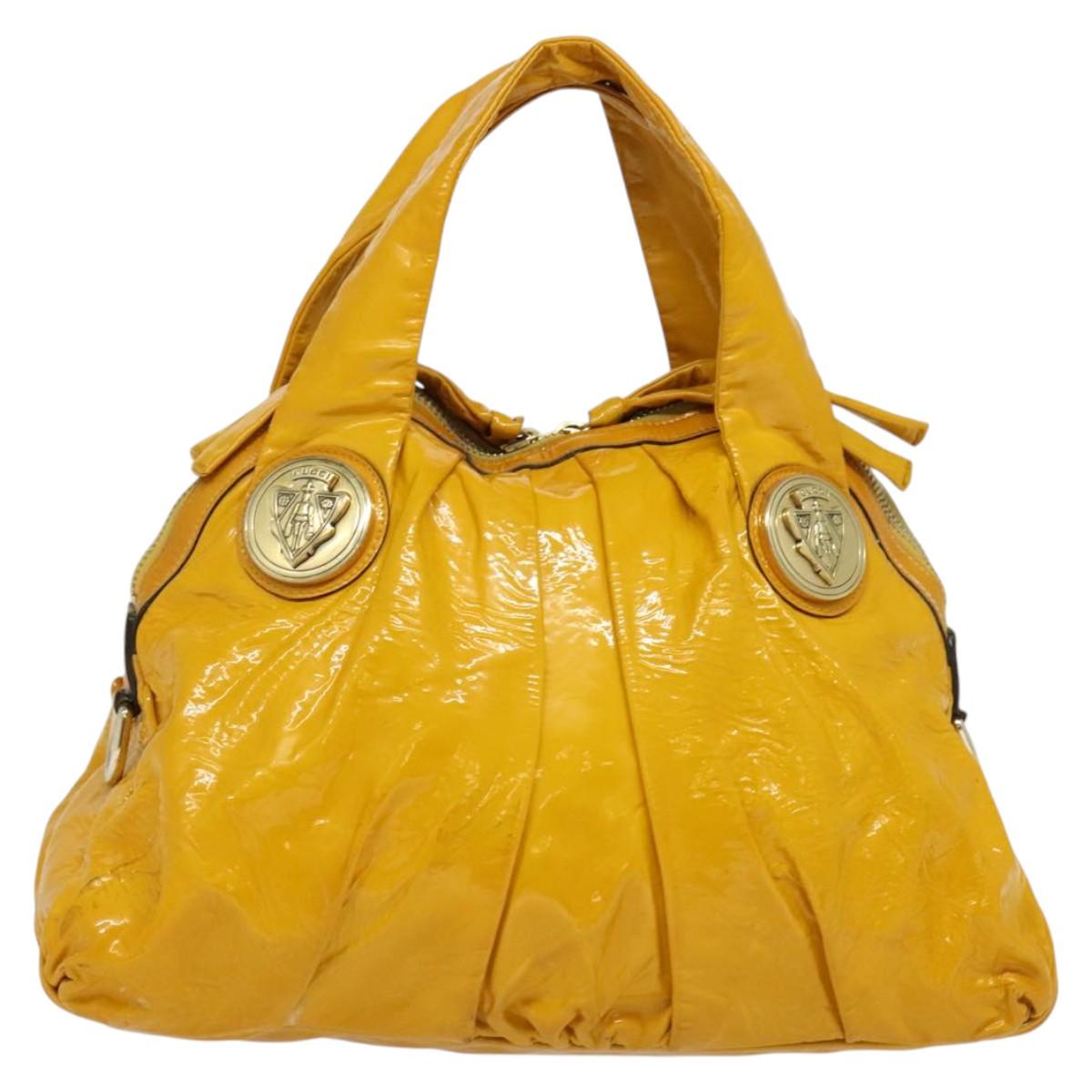 GUCCI Tote Bag Enamel Yellow Gold 197019 Auth bs28709