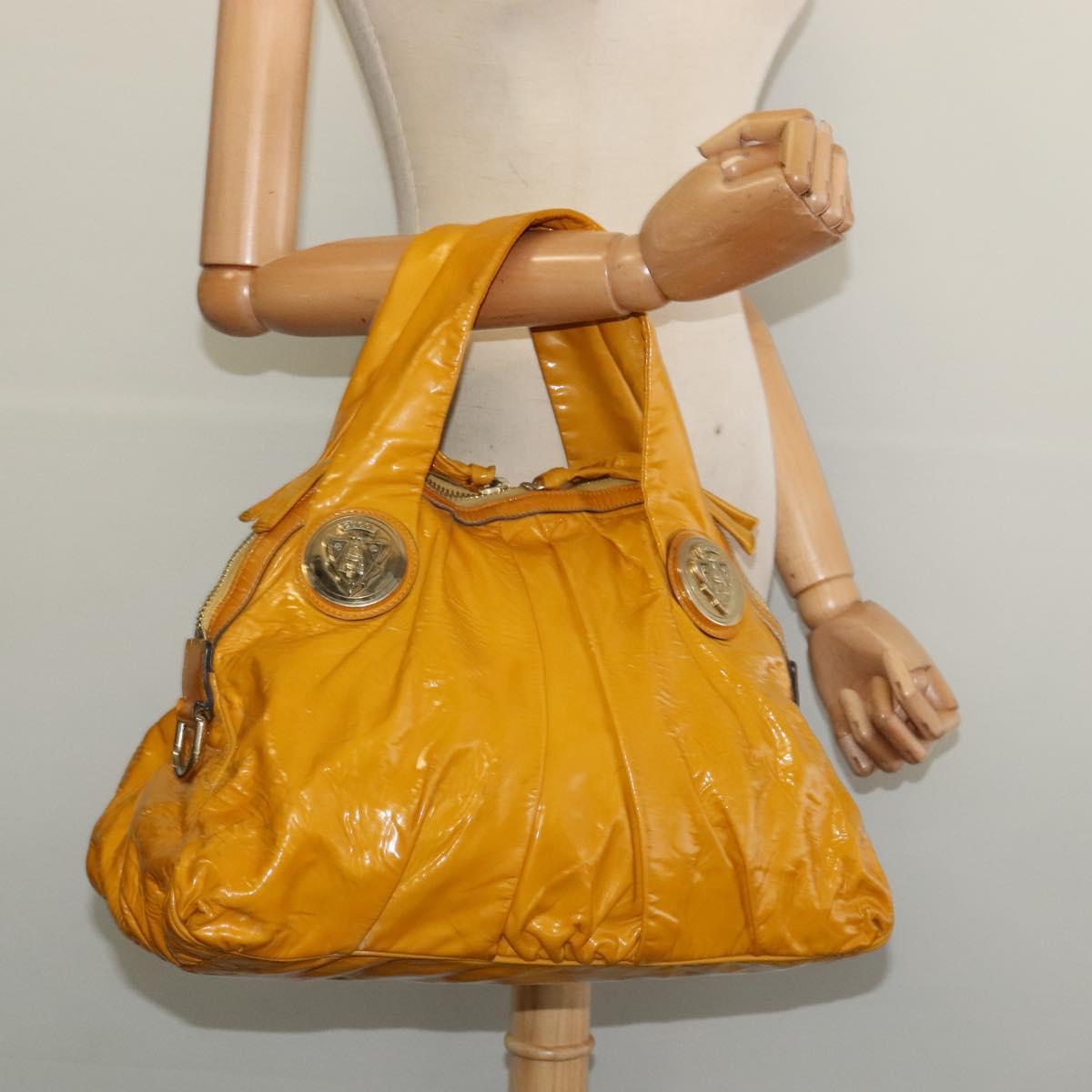 GUCCI Tote Bag Enamel Yellow Gold 197019 Auth bs28709