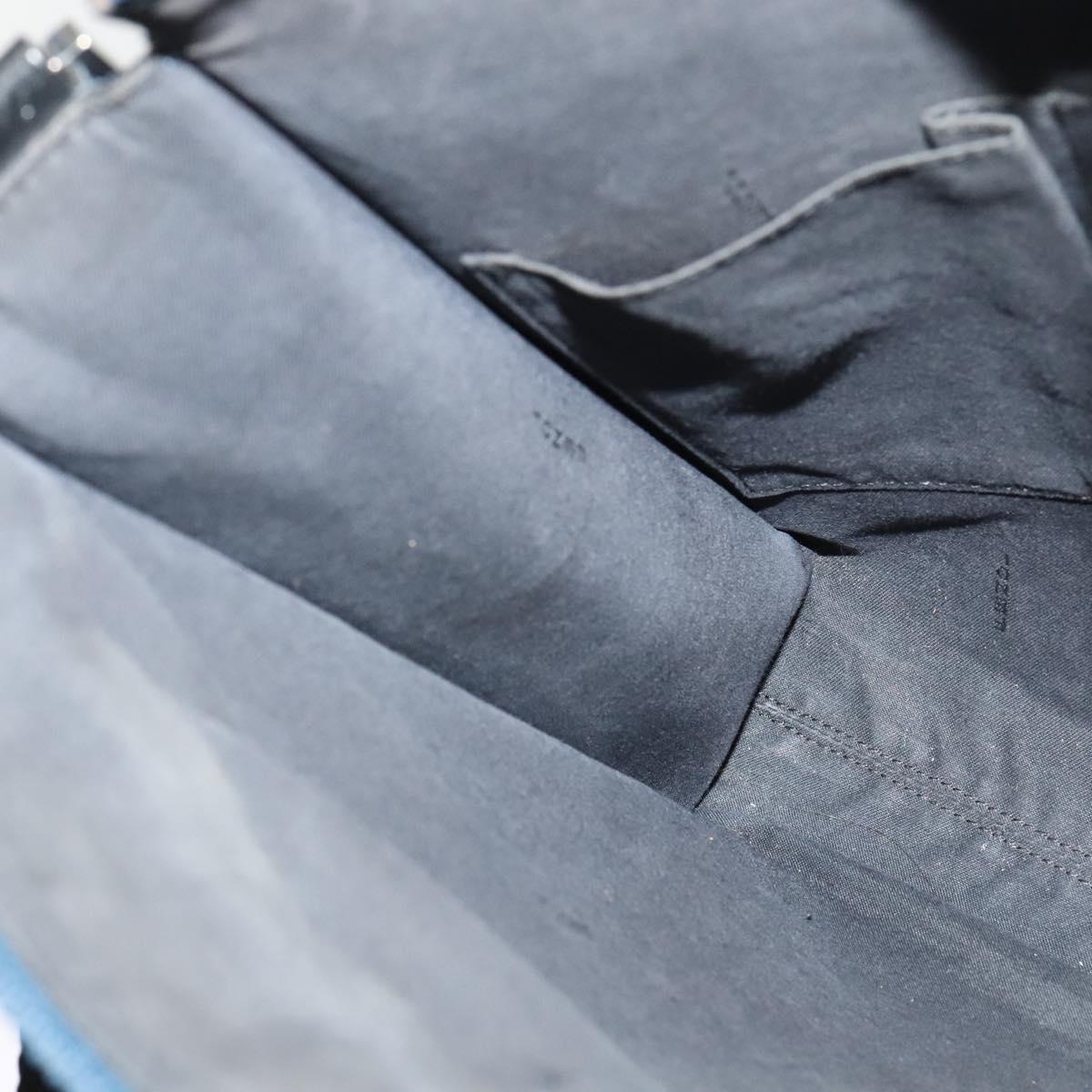 FENDI Zucca Canvas Shoulder Bag PVC Blue Silver Auth bs28711