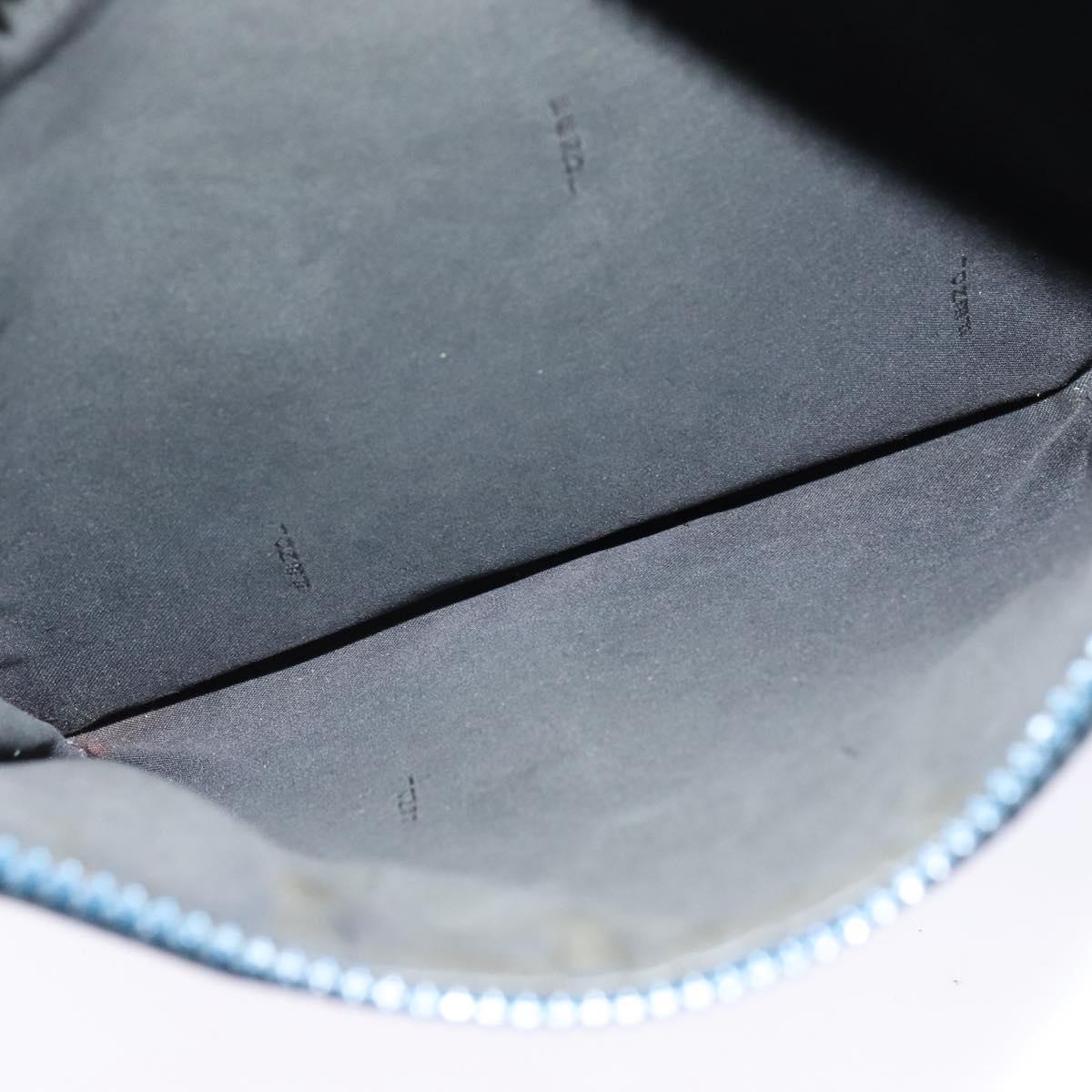 FENDI Zucca Canvas Shoulder Bag PVC Blue Silver Auth bs28711