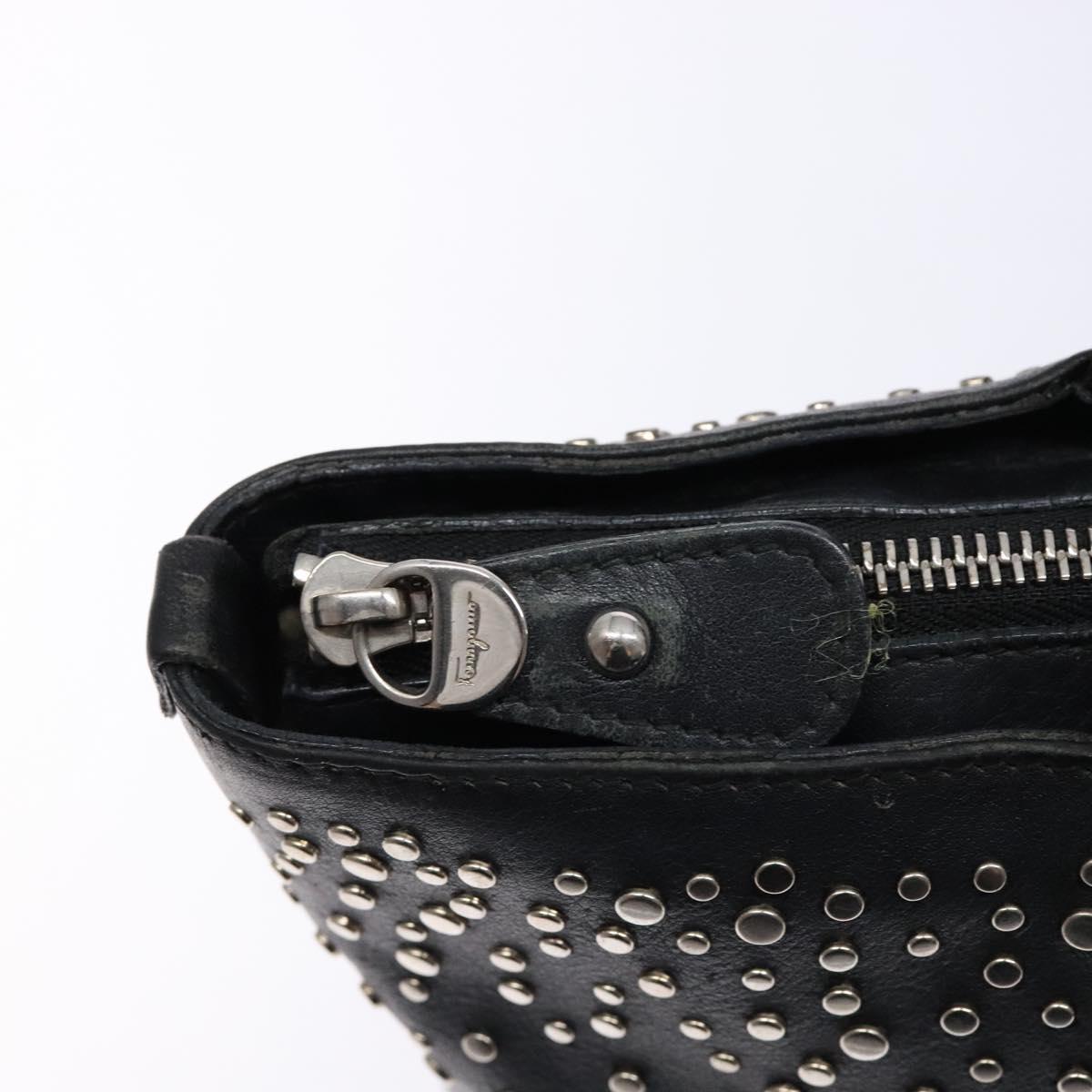 Salvatore Ferragamo Gancini Tote Bag Leather Black Silver Auth bs28720