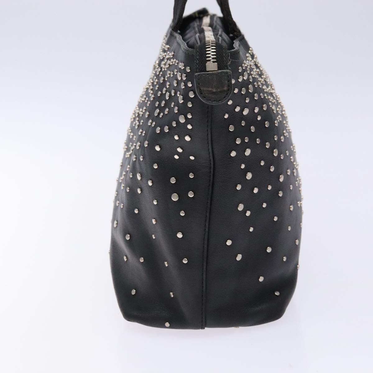 Salvatore Ferragamo Gancini Tote Bag Leather Black Silver Auth bs28720