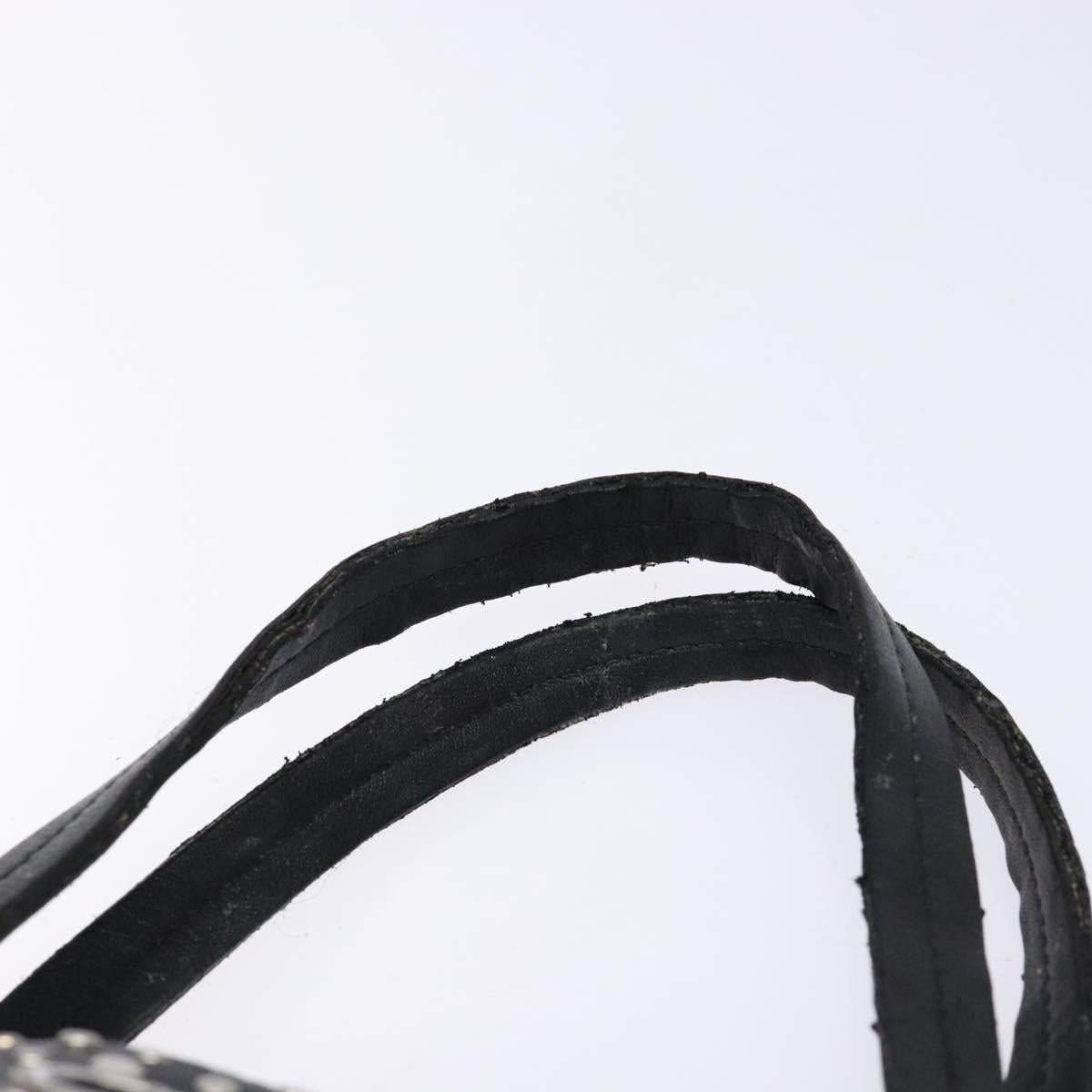 Salvatore Ferragamo Gancini Tote Bag Leather Black Silver Auth bs28720