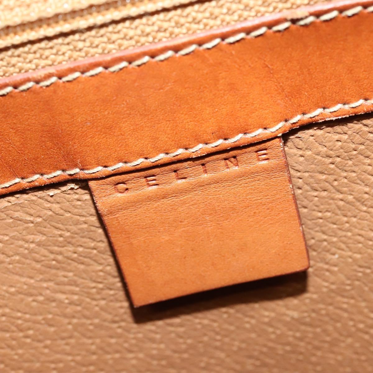 CELINE Macadam Canvas Business Bag PVC Brown Gold Auth bs28732