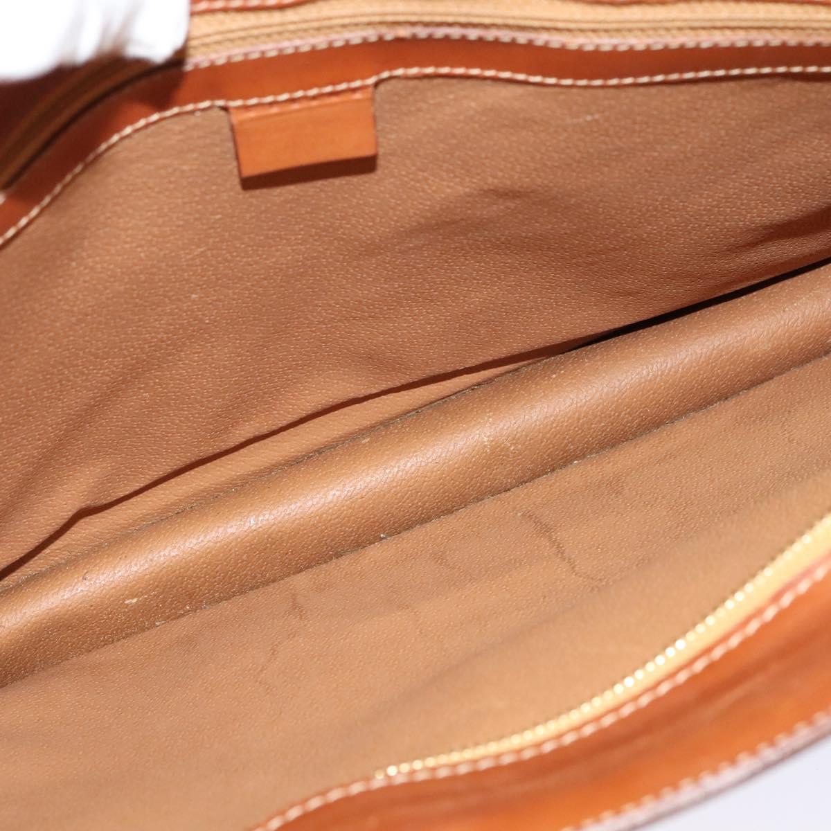 CELINE Macadam Canvas Business Bag PVC Brown Gold Auth bs28732