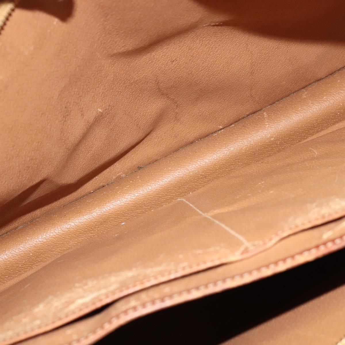 CELINE Macadam Canvas Business Bag PVC Brown Gold Auth bs28732