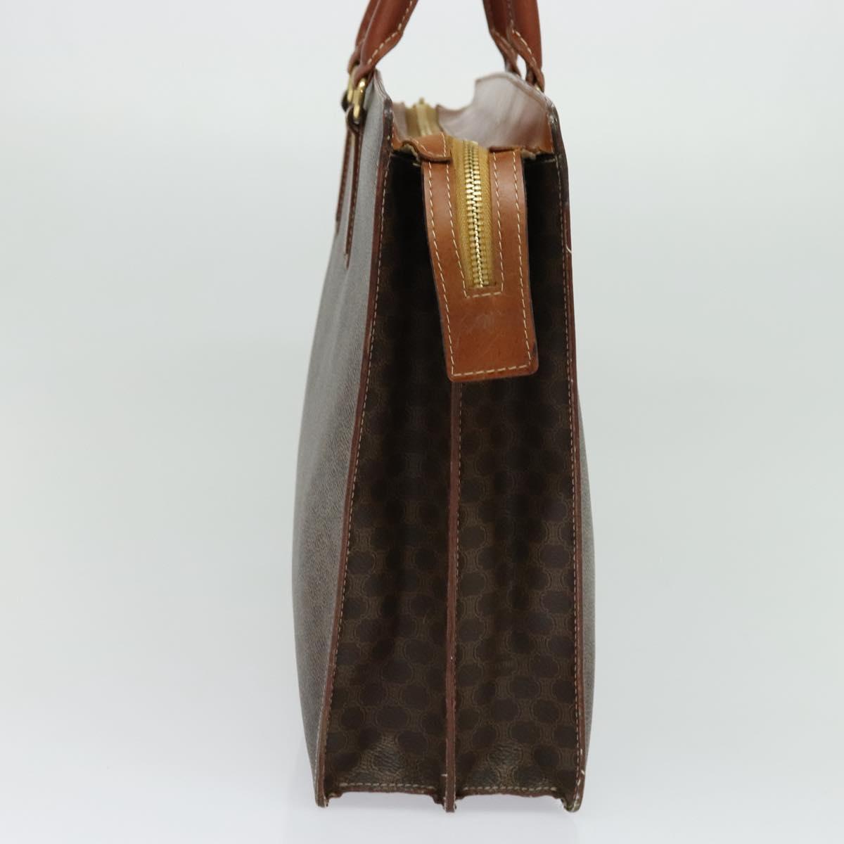 CELINE Macadam Canvas Business Bag PVC Brown Gold Auth bs28732