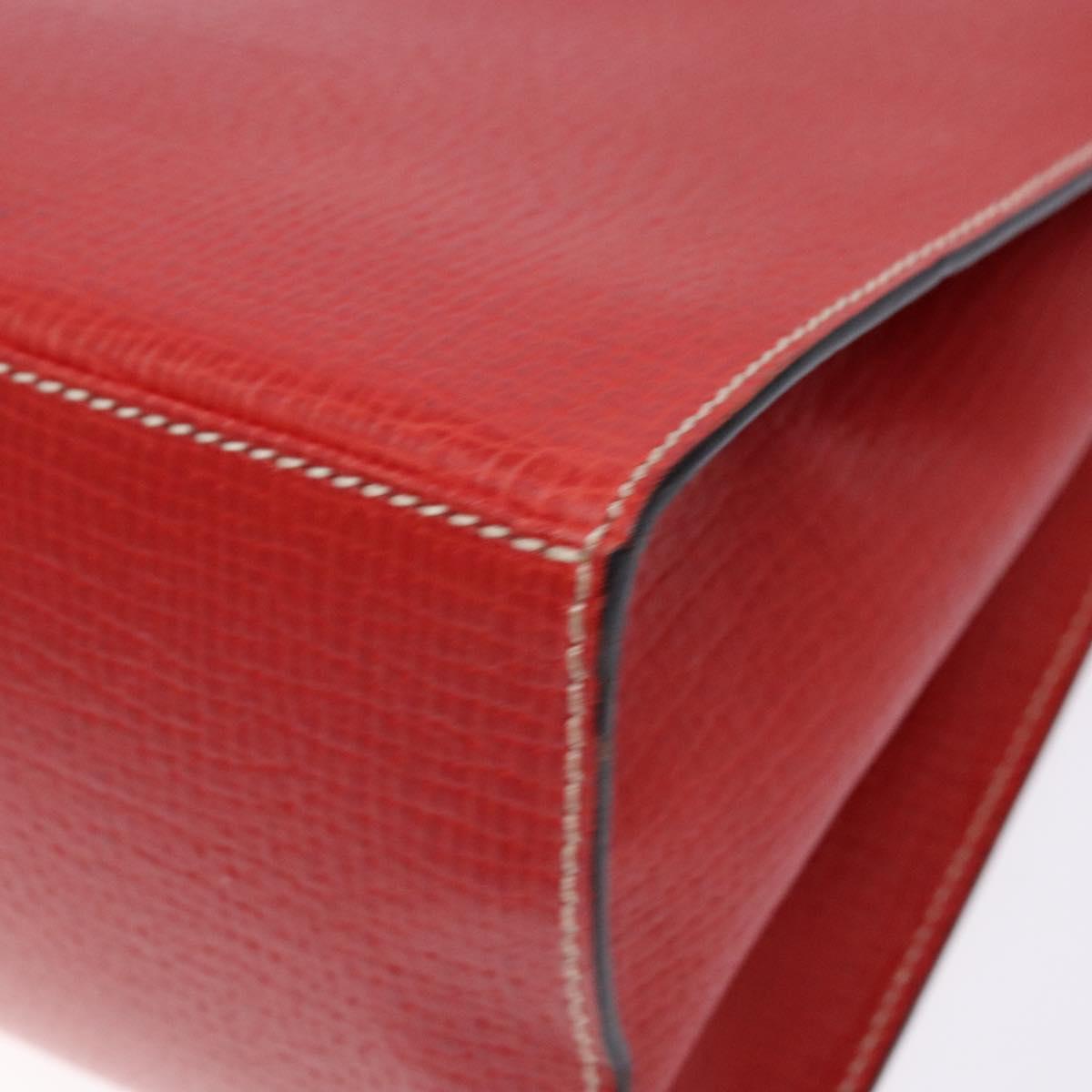 LOEWE Tote Bag Leather Red Gold Auth bs28739