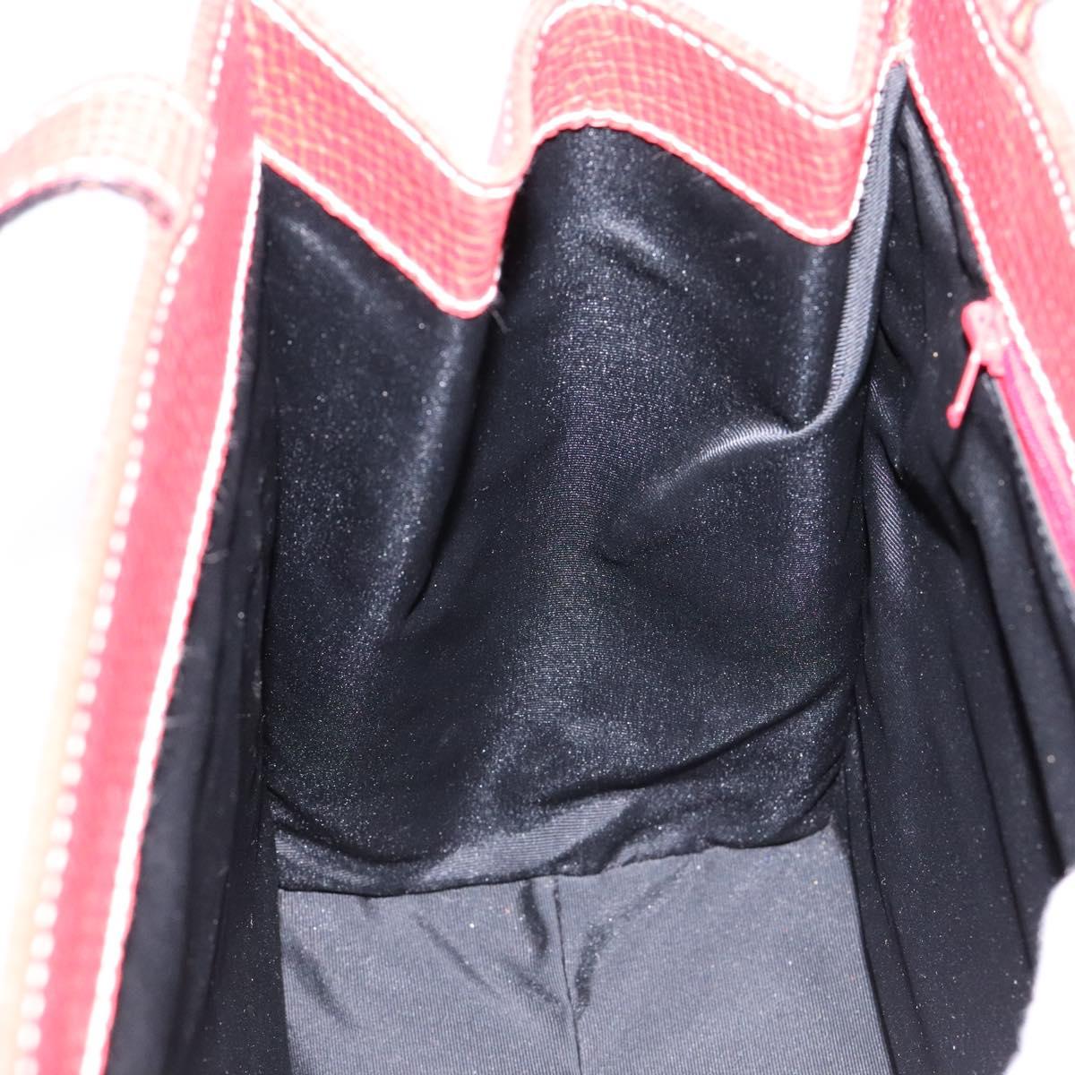 LOEWE Tote Bag Leather Red Gold Auth bs28739