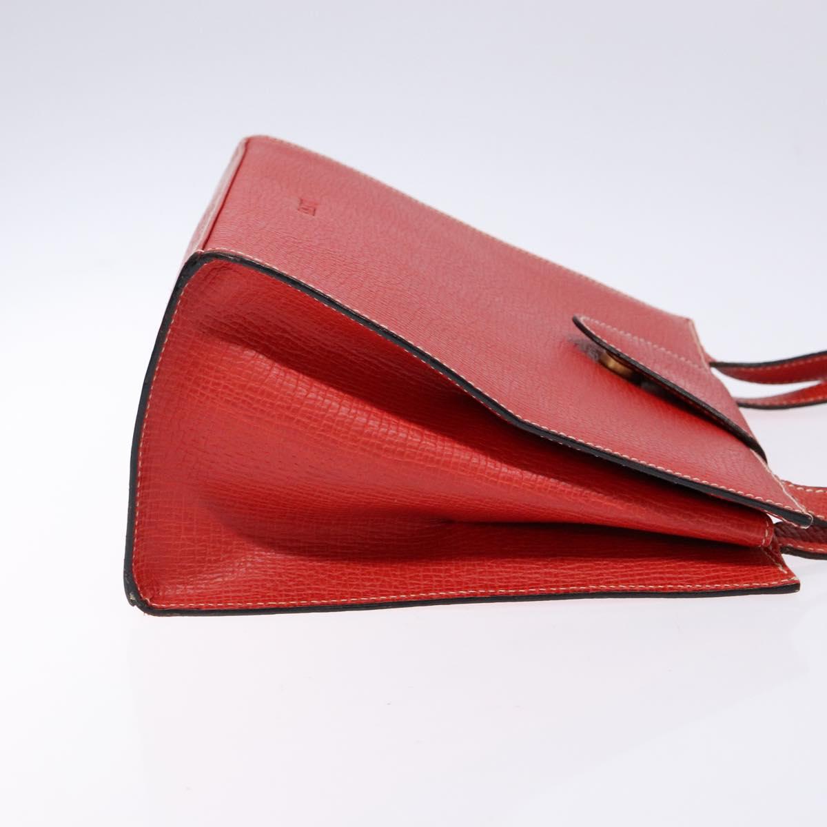 LOEWE Tote Bag Leather Red Gold Auth bs28739