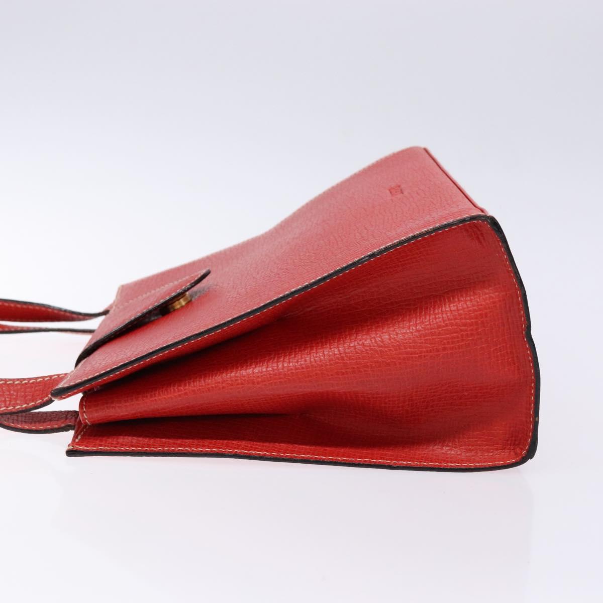 LOEWE Tote Bag Leather Red Gold Auth bs28739