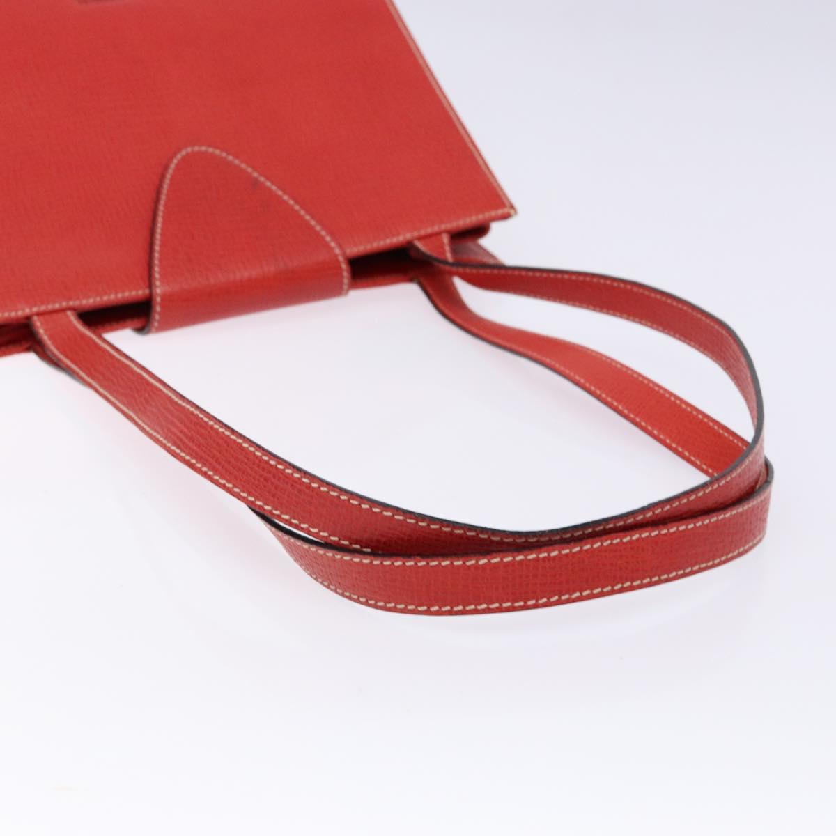 LOEWE Tote Bag Leather Red Gold Auth bs28739