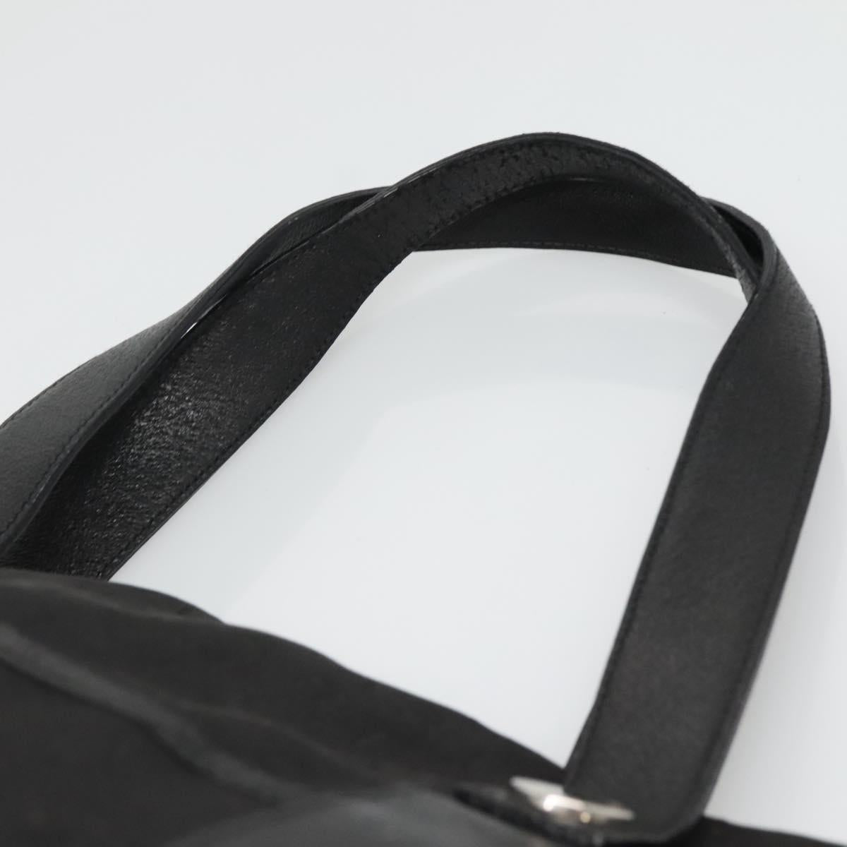 BVLGARI Logo Mania Tote Bag Canvas Black Silver Auth bs28748