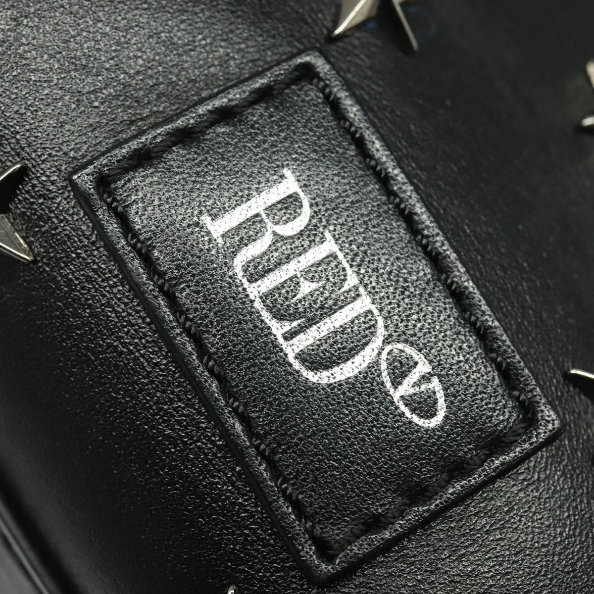VALENTINO Studs Hand Bag Leather 2way Black Silver Auth bs28756
