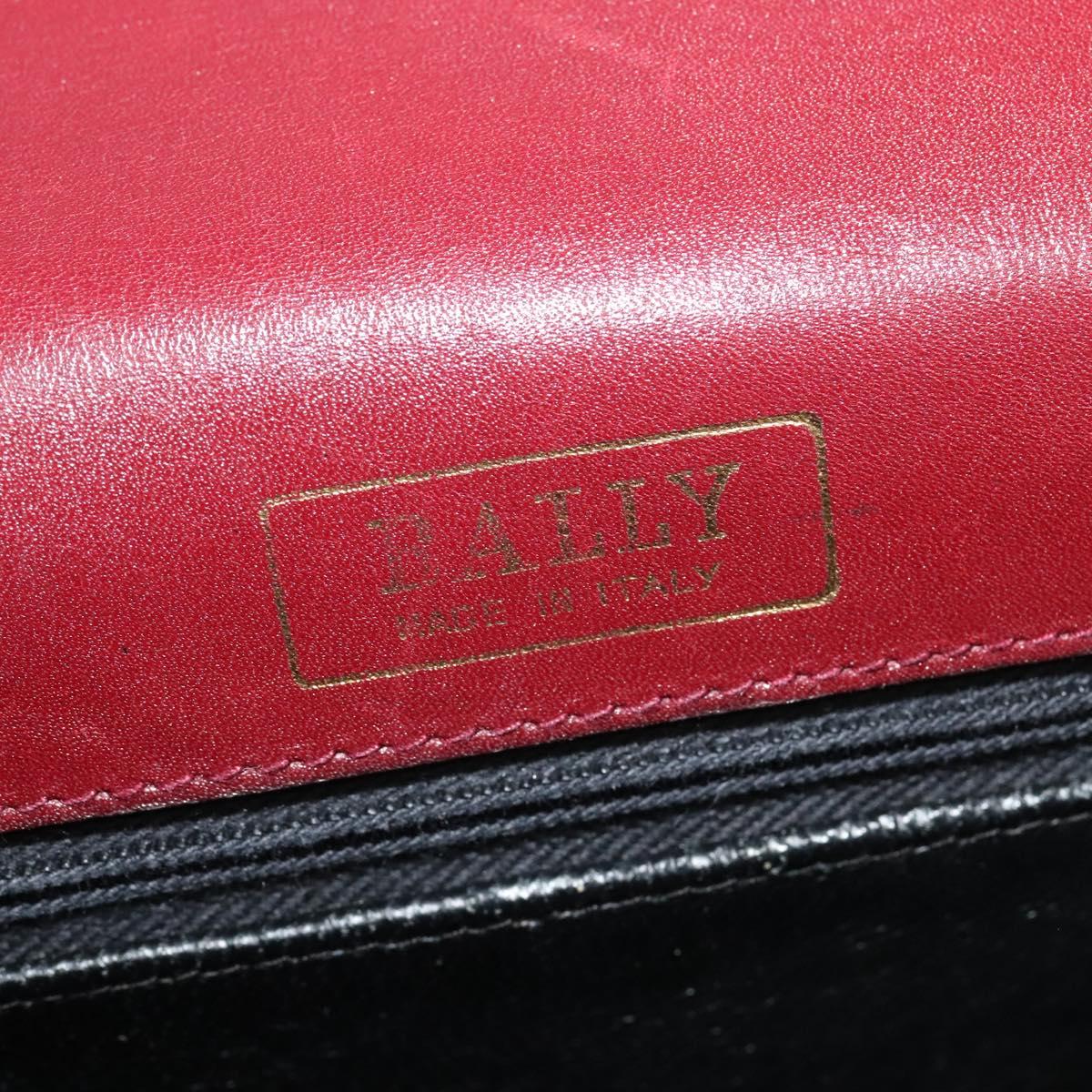 BALLY Shoulder Bag Leather Red Gold Auth bs28765