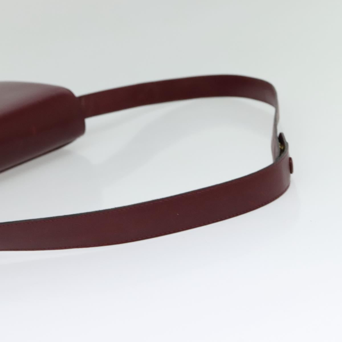 BALLY Shoulder Bag Leather Red Gold Auth bs28765