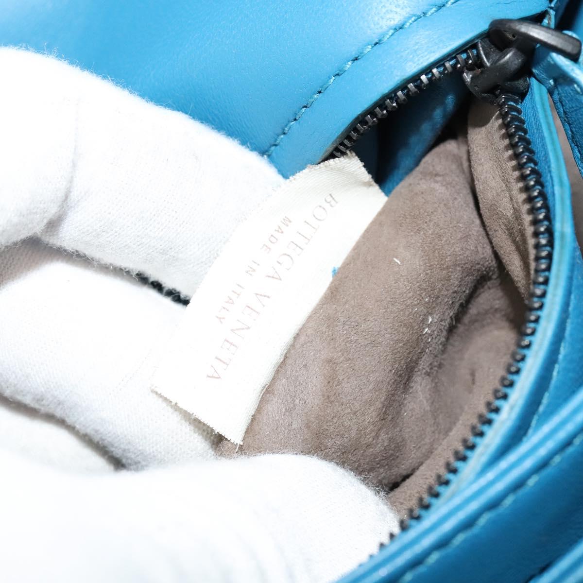 BOTTEGA VENETA INTRECCIATO Shoulder Bag Leather Blue Auth bs28779