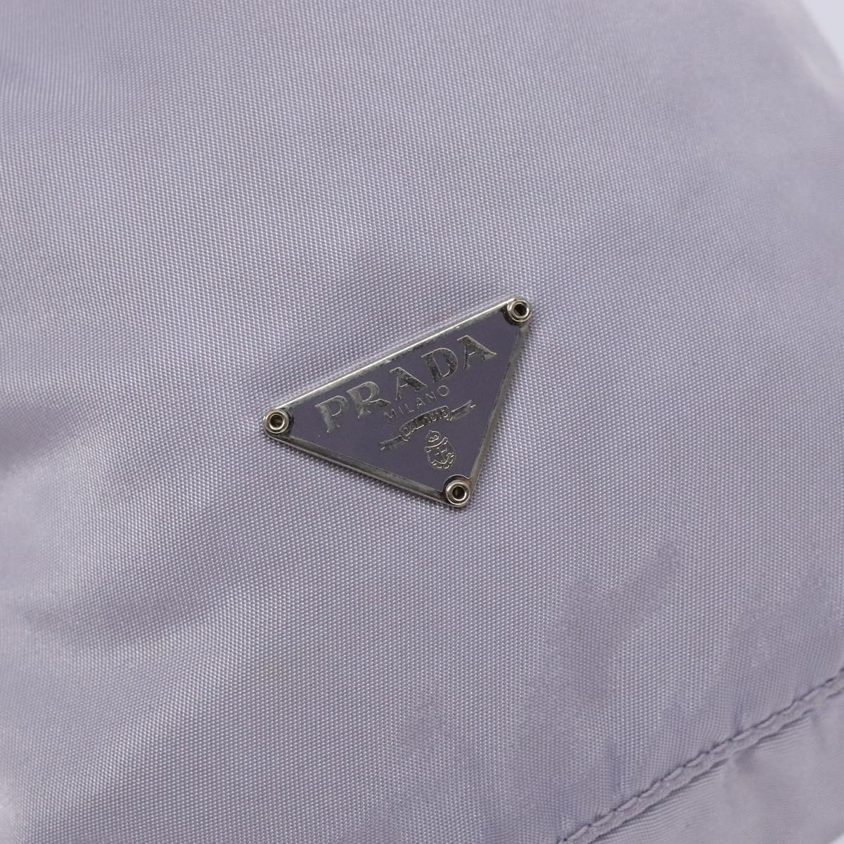 PRADA Purse Pouch Nylon Purple Silver Auth bs28790
