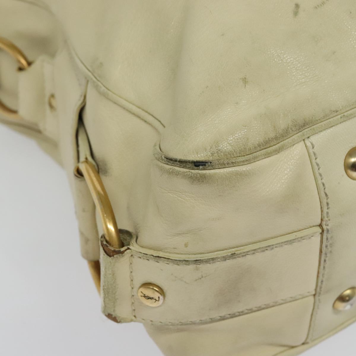 SAINT LAURENT Tote Bag Leather Beige Gold 169366 Auth bs28797