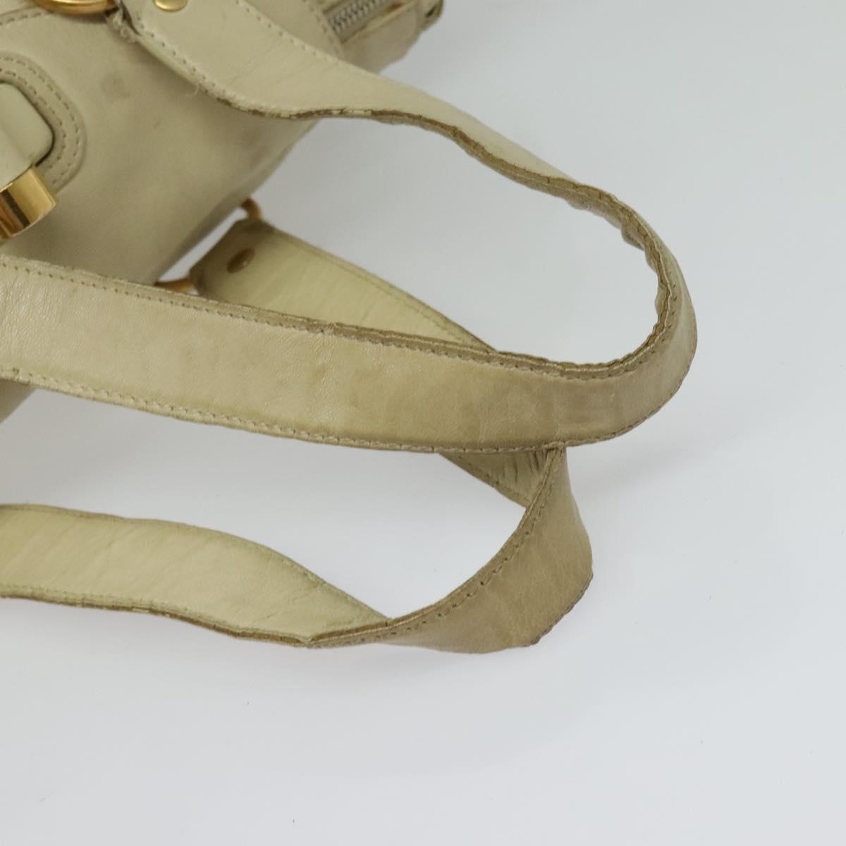 SAINT LAURENT Tote Bag Leather Beige Gold 169366 Auth bs28797