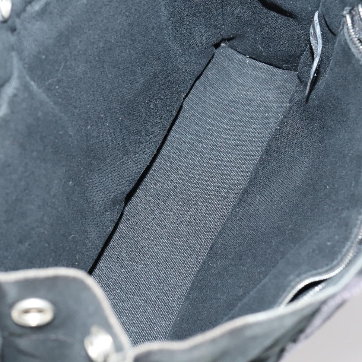 HERMES Tote Bag Canvas 2 Set Black Auth bs28801