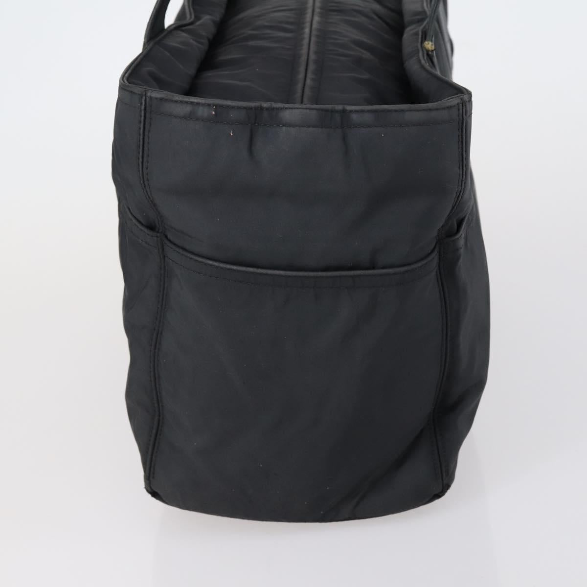 HERMES Tote Bag Canvas 2 Set Black Auth bs28801