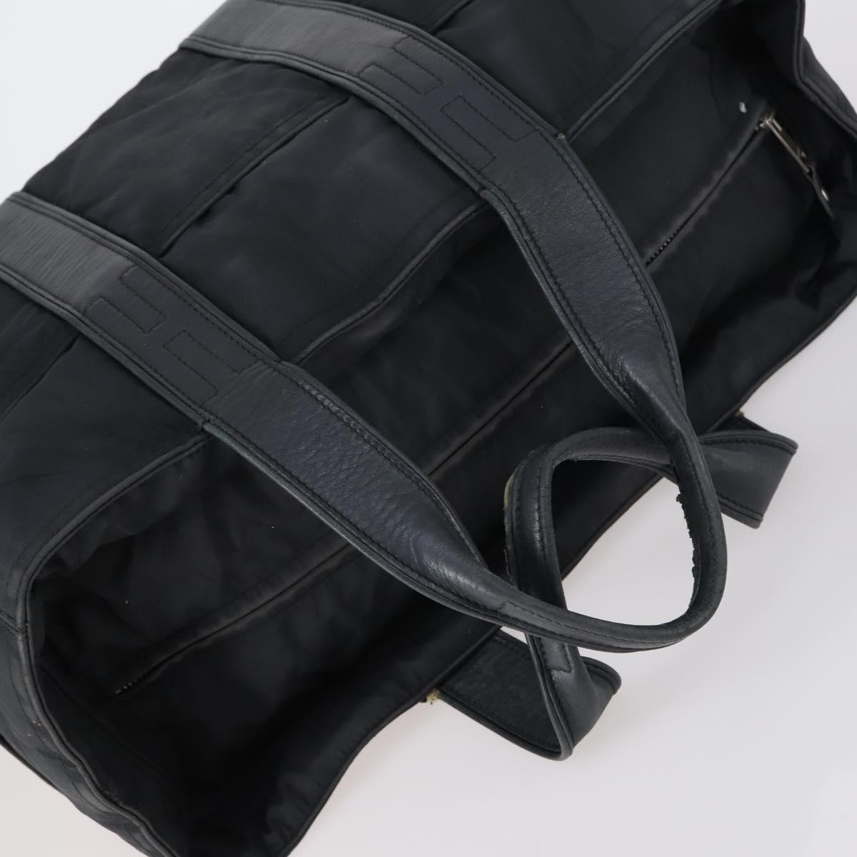 HERMES Tote Bag Canvas 2 Set Black Auth bs28801