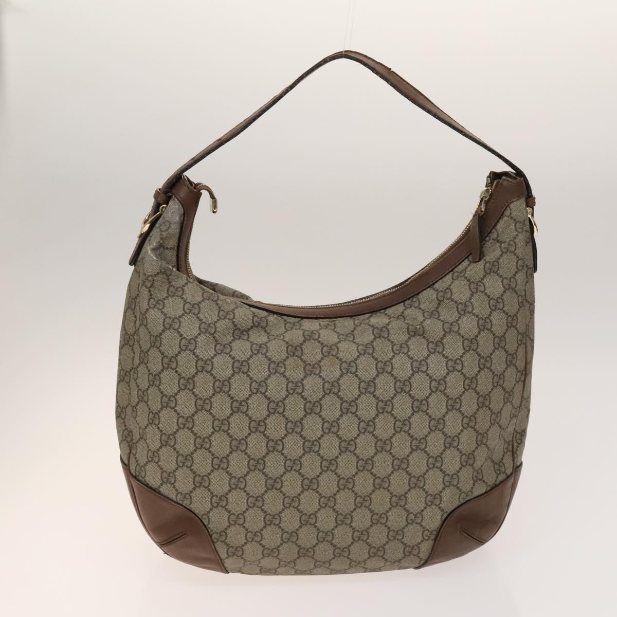 GUCCI GG Canvas Supreme Web Sherry Line Bag Leather PVC 3Set Beige Auth bs28804