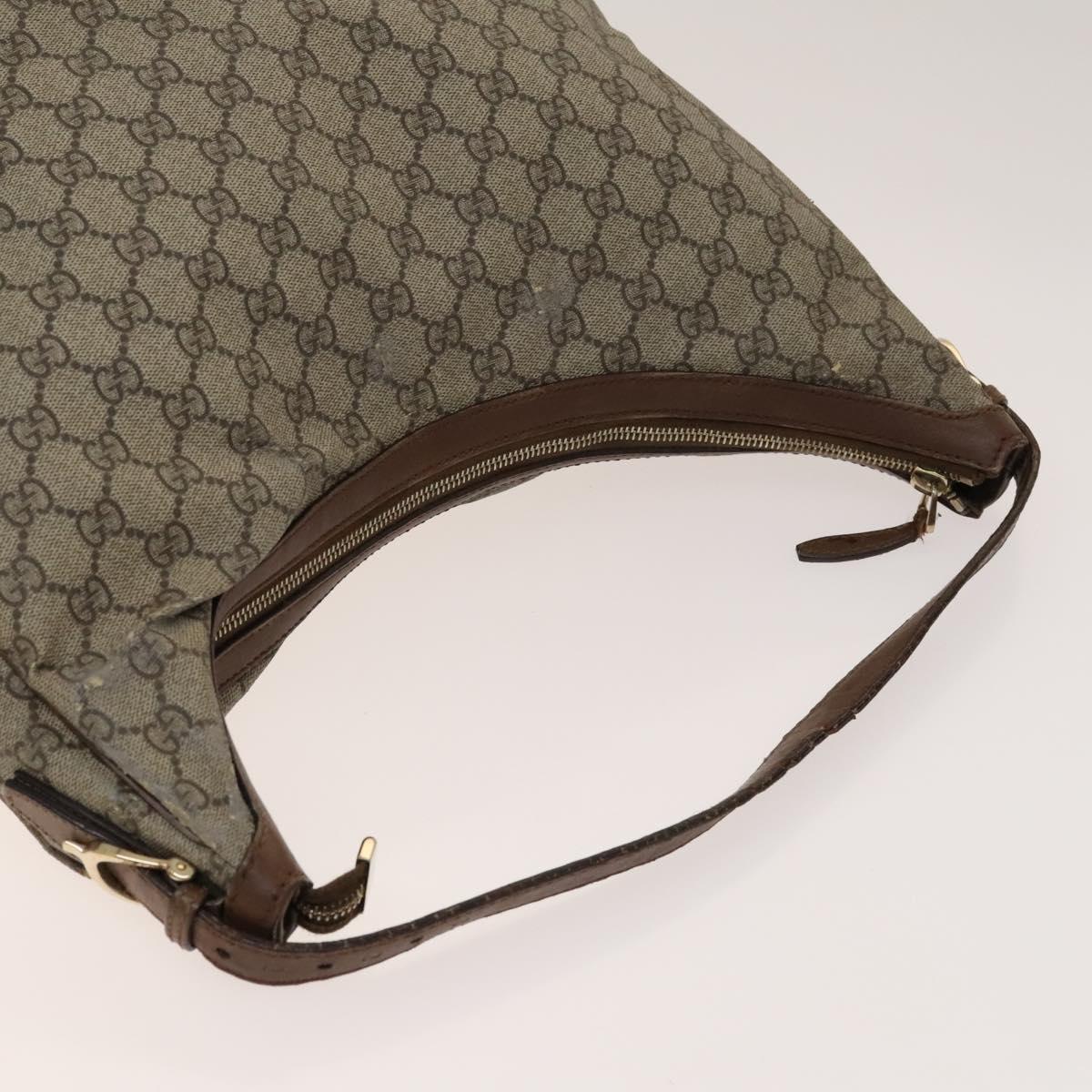 GUCCI GG Canvas Supreme Web Sherry Line Bag Leather PVC 3Set Beige Auth bs28804