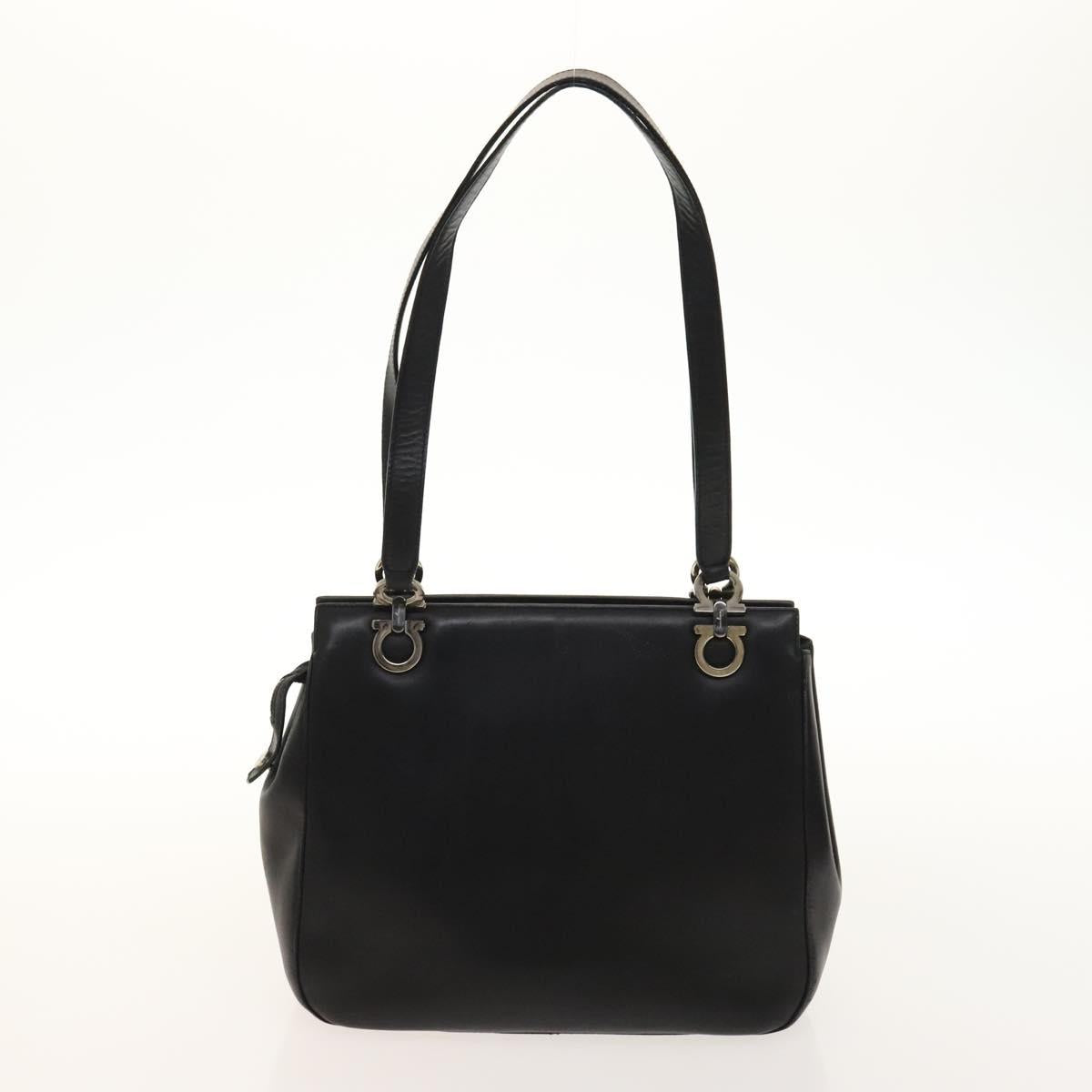 Salvatore Ferragamo Cartier Gancini Bag Leather 3 Set Black Auth bs28805