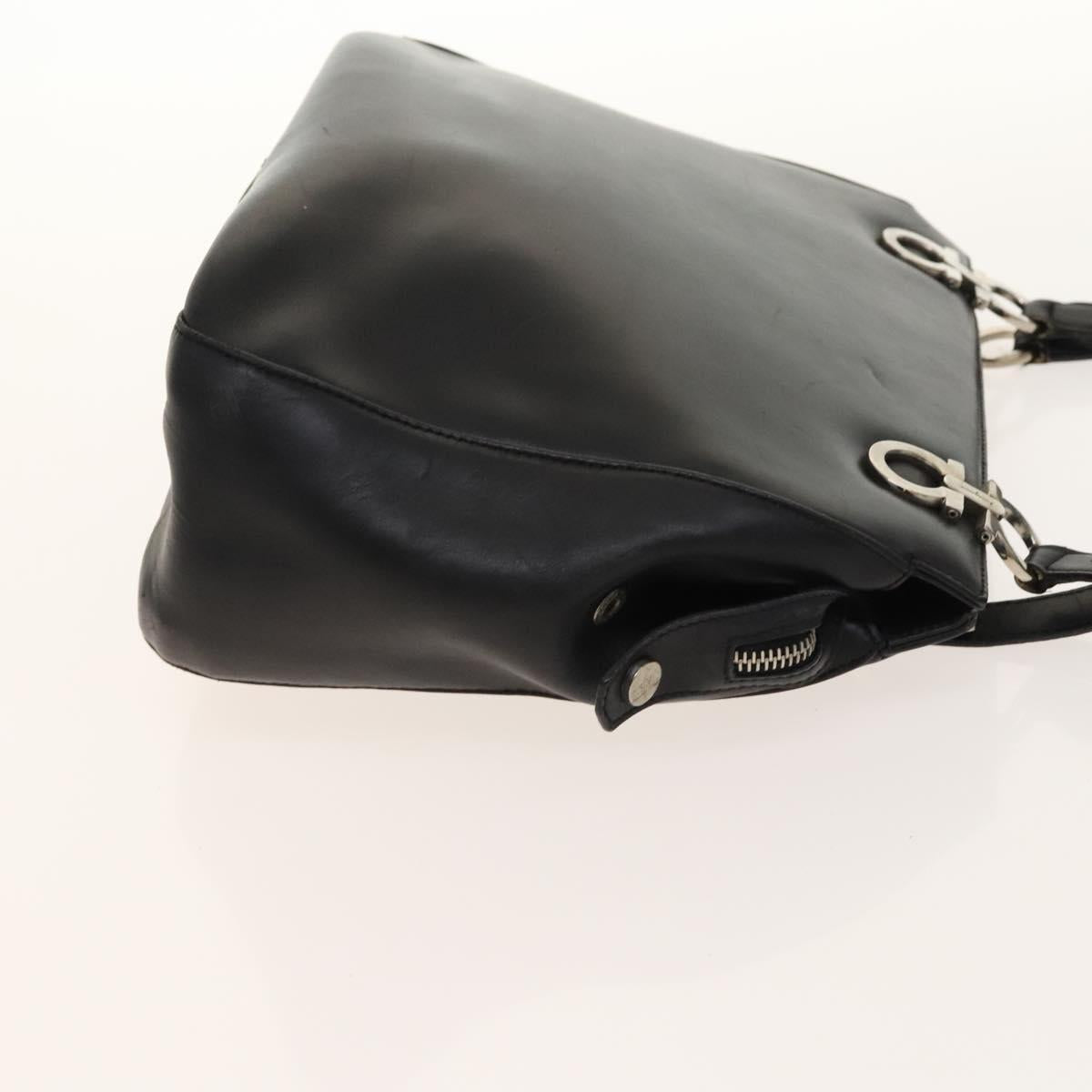 Salvatore Ferragamo Cartier Gancini Bag Leather 3 Set Black Auth bs28805