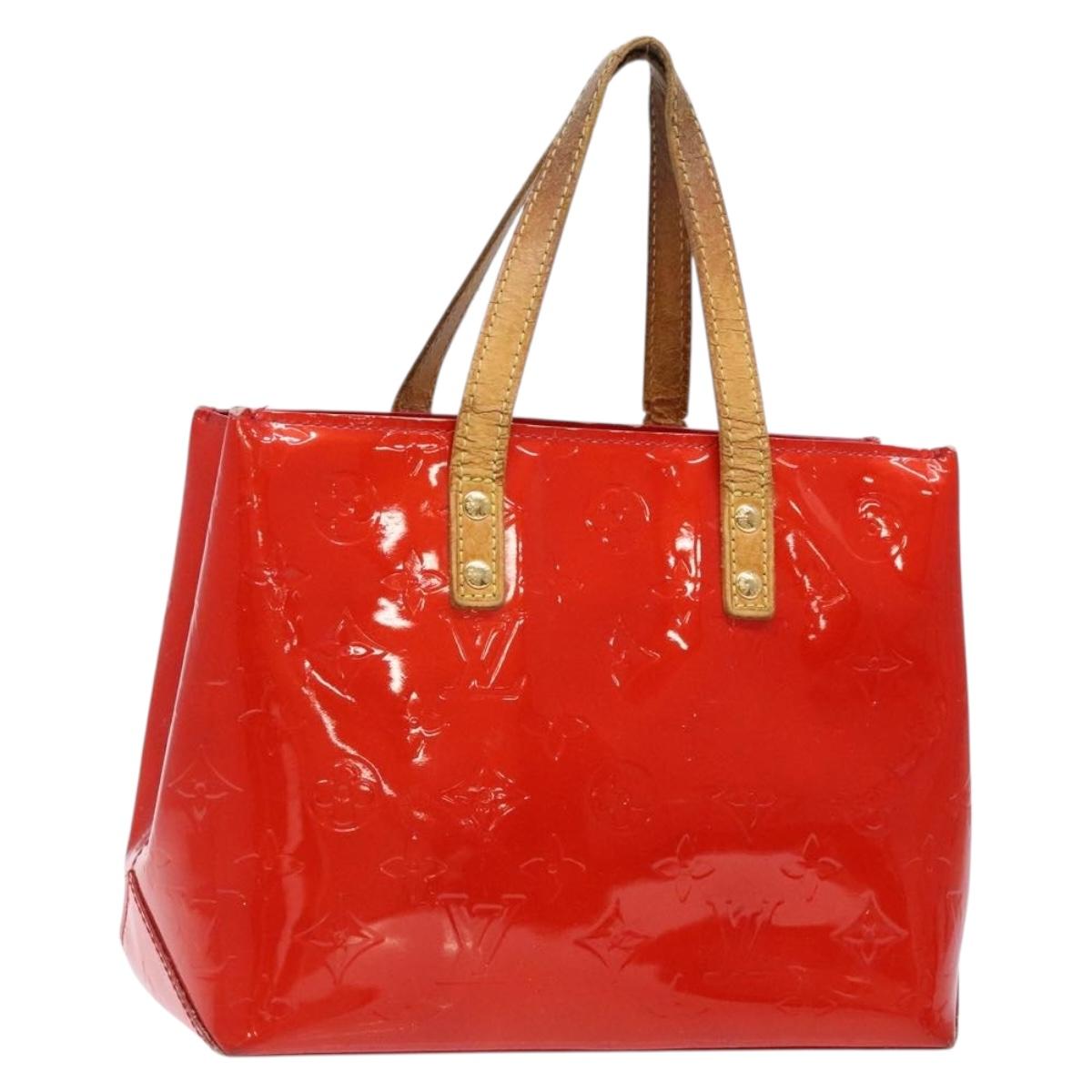 LOUIS VUITTON Monogram Vernis Reade PM Hand Bag Red Rouge M91088 LV Auth bs28806