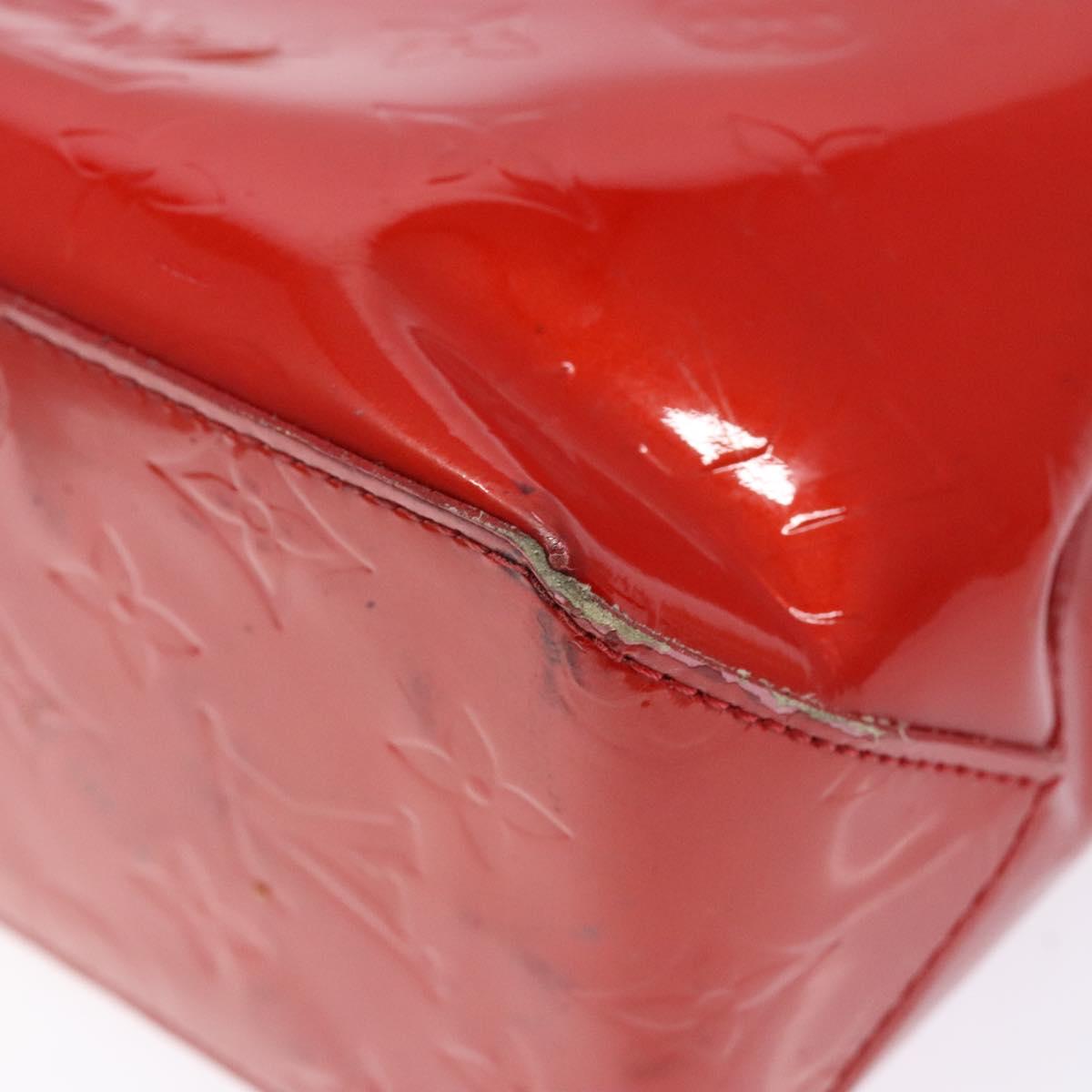 LOUIS VUITTON Monogram Vernis Reade PM Hand Bag Red Rouge M91088 LV Auth bs28806