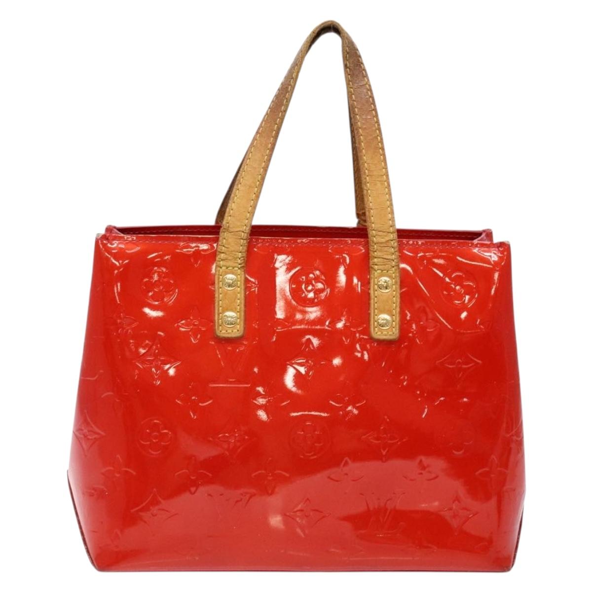 LOUIS VUITTON Monogram Vernis Reade PM Hand Bag Red Rouge M91088 LV Auth bs28806
