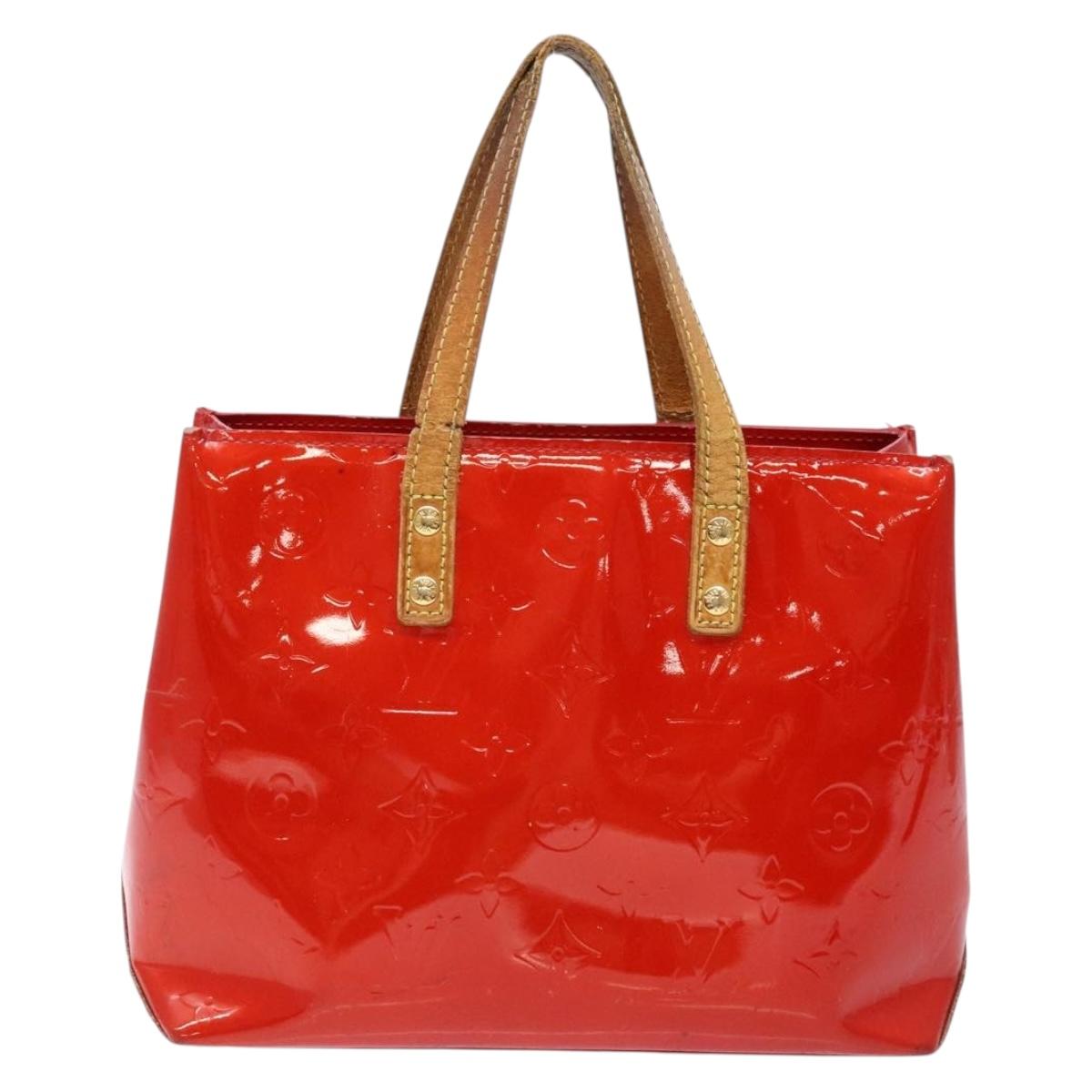 LOUIS VUITTON Monogram Vernis Reade PM Hand Bag Red Rouge M91088 LV Auth bs28806