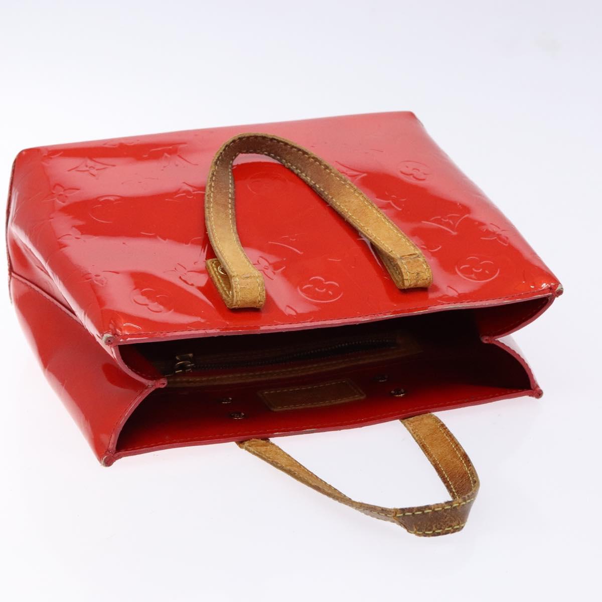 LOUIS VUITTON Monogram Vernis Reade PM Hand Bag Red Rouge M91088 LV Auth bs28806