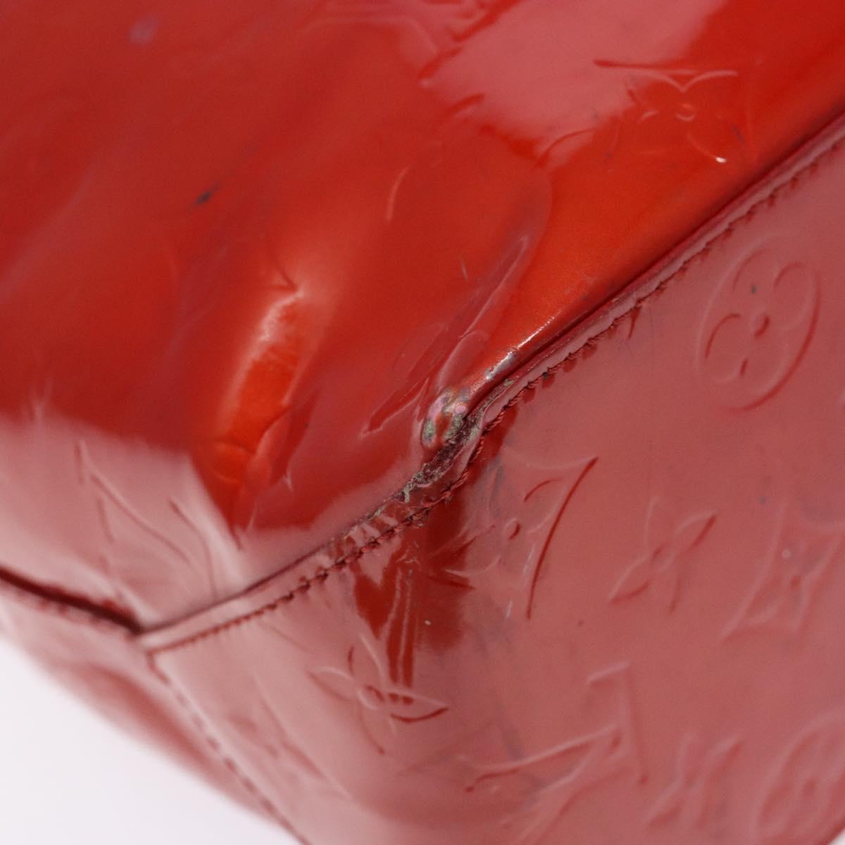 LOUIS VUITTON Monogram Vernis Reade MM Hand Bag Red Rouge M91086 LV Auth bs28811
