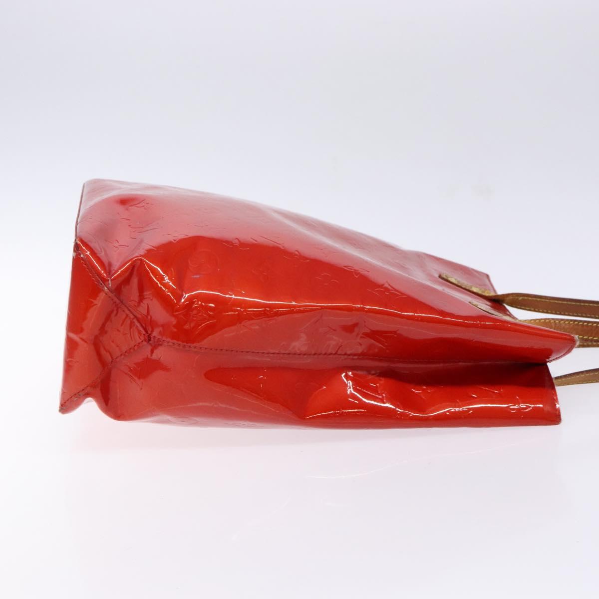 LOUIS VUITTON Monogram Vernis Reade MM Hand Bag Red Rouge M91086 LV Auth bs28811