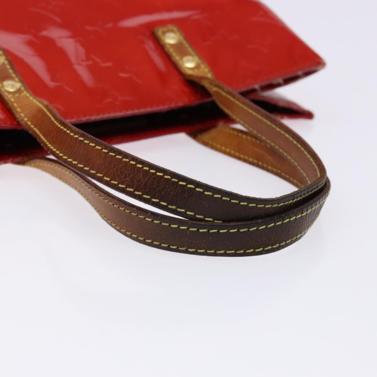 LOUIS VUITTON Monogram Vernis Reade MM Hand Bag Red Rouge M91086 LV Auth bs28811