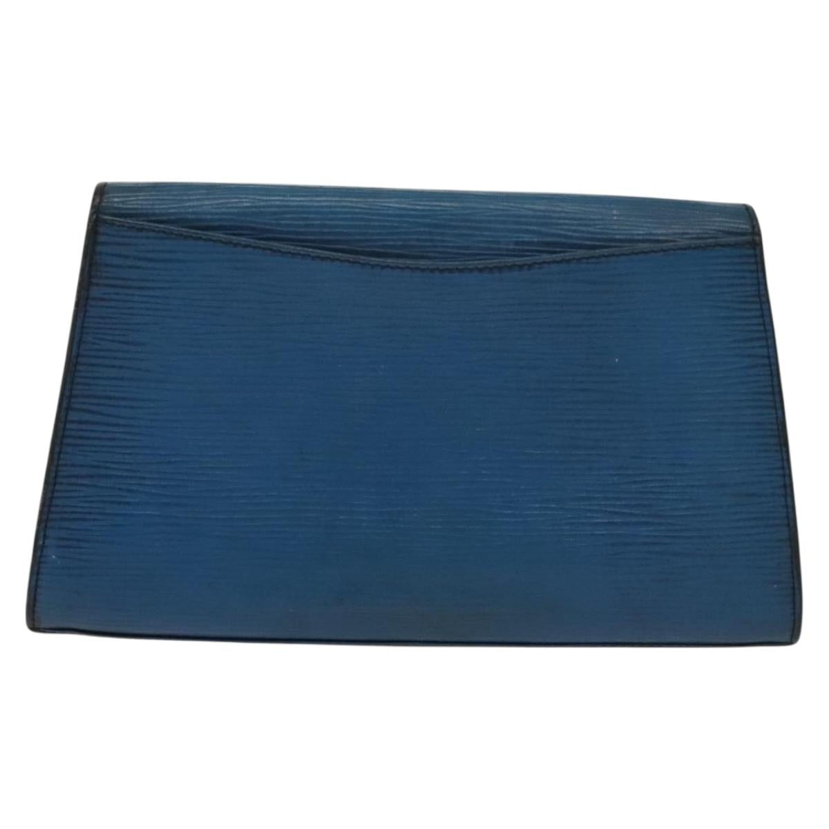 LOUIS VUITTON Epi Art Deco Clutch Bag Blue M52635 LV Auth bs28832