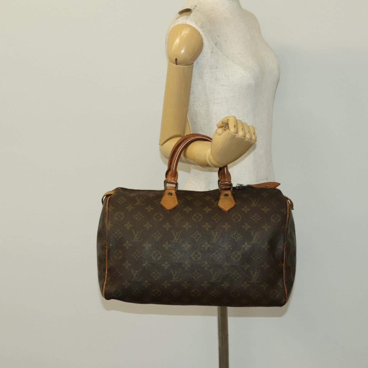LOUIS VUITTON Monogram Speedy 35 Hand Bag M41524 LV Auth bs28844