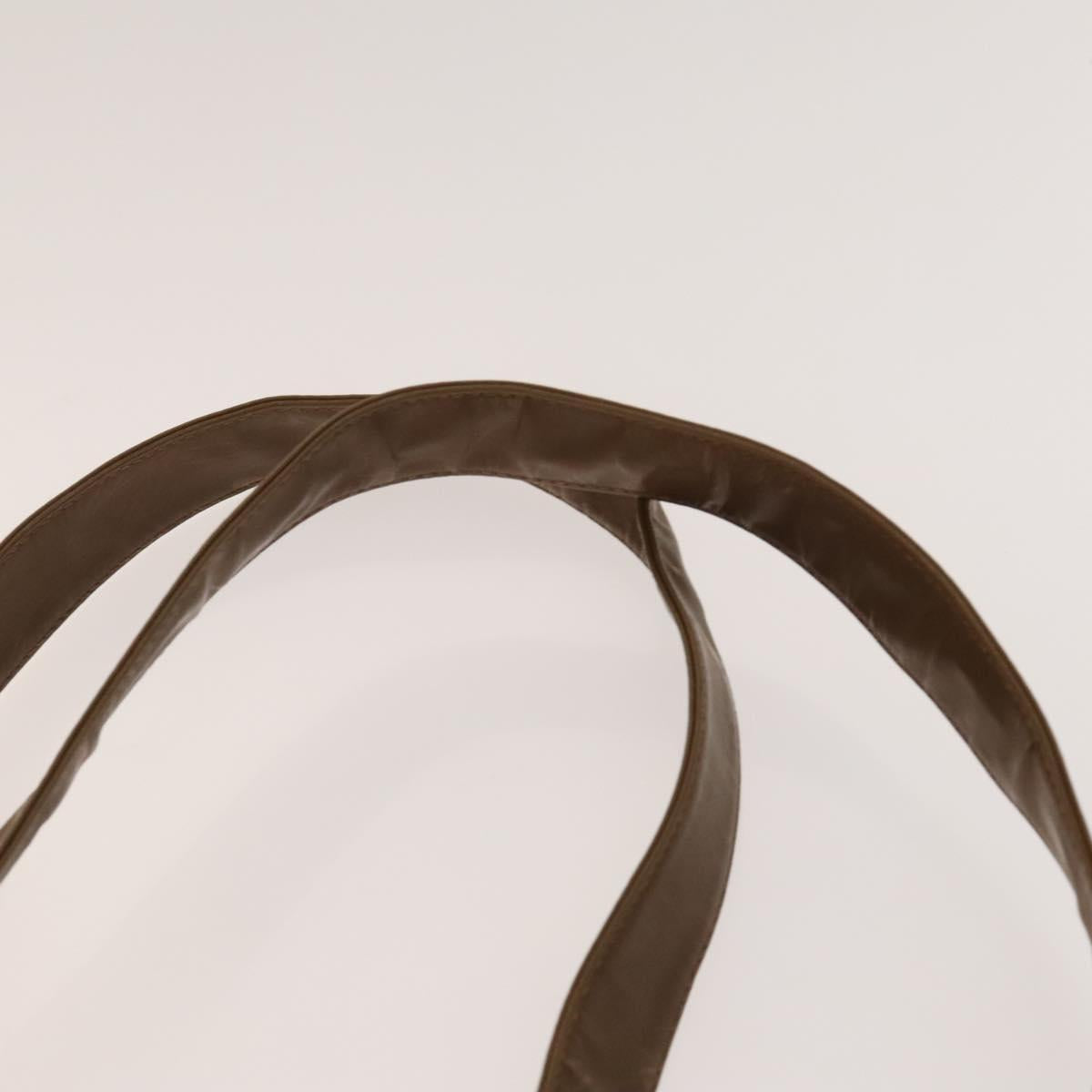 CHANEL Tote Bag Enamel Brown Gold CC Auth bs28851