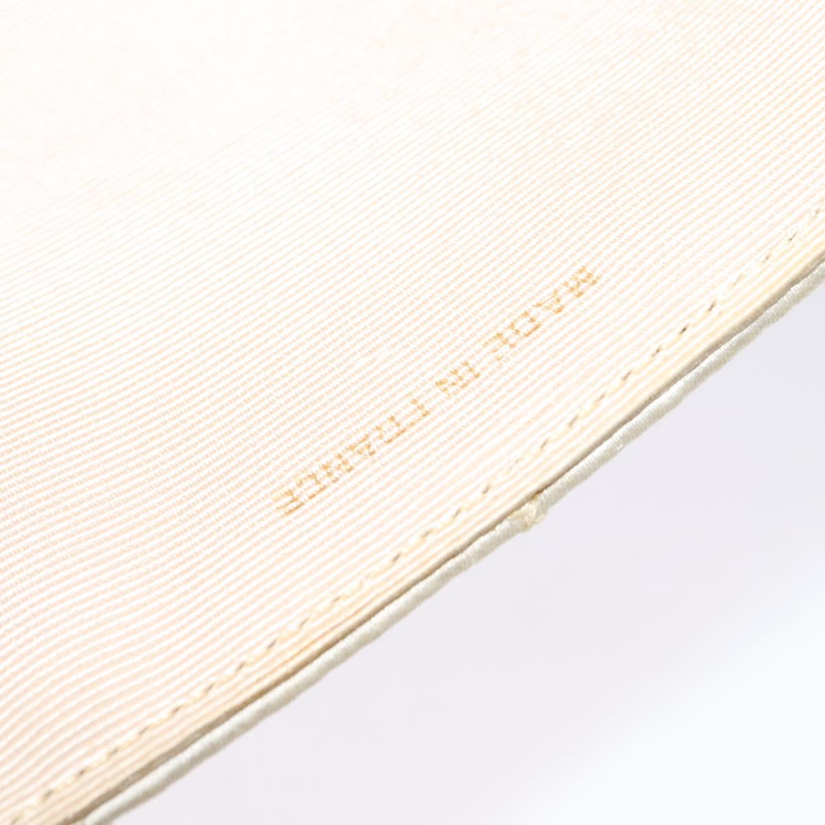 CHANEL Paris Limited Matelasse Chain Bag Satin White Gold CC Auth bs28858