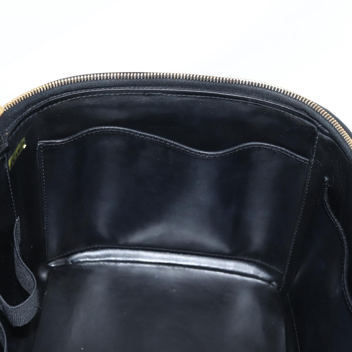 CHANEL Vanity Bag Caviar Skin 2way Black Gold CC Auth bs28866A