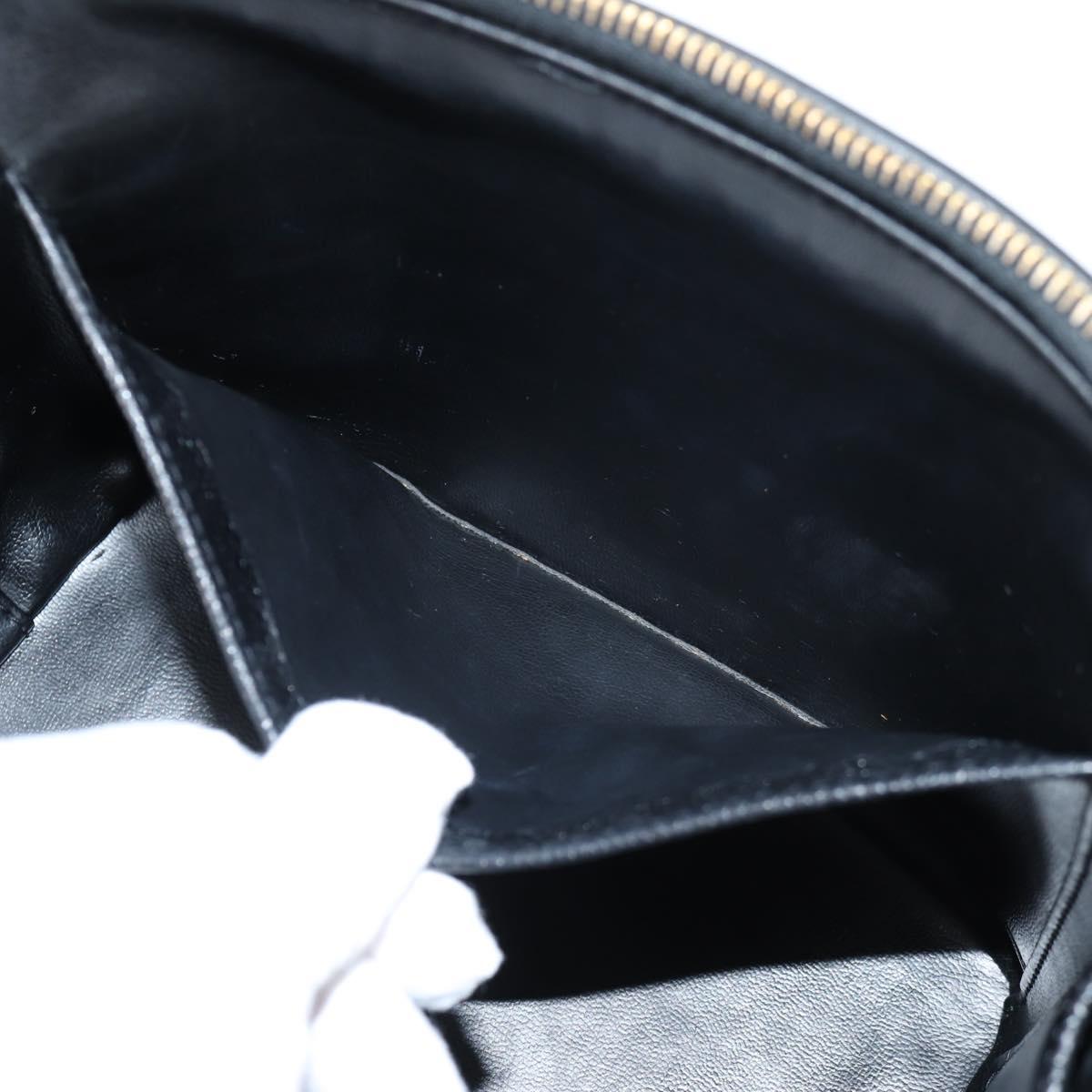 CHANEL Vanity Bag Caviar Skin 2way Black Gold CC Auth bs28866A