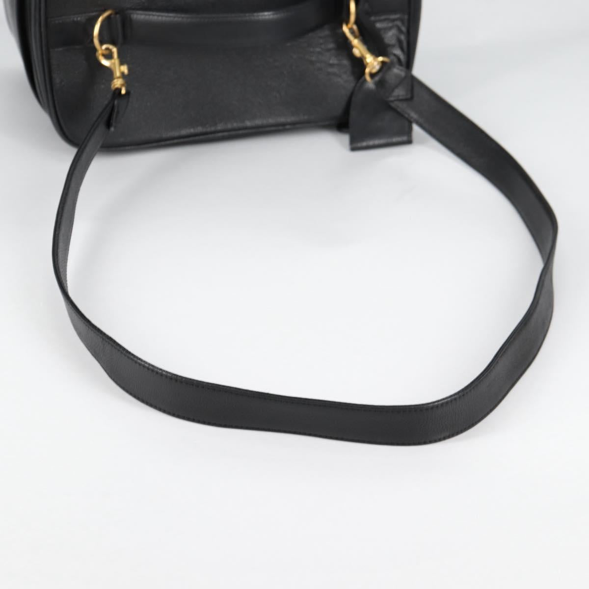 CHANEL Vanity Bag Caviar Skin 2way Black Gold CC Auth bs28866A