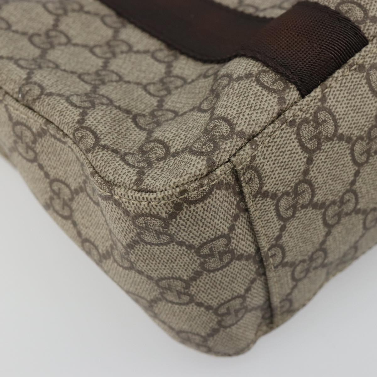 GUCCI GG Supreme Tote Bag PVC Beige Silver 141976 Auth bs28870