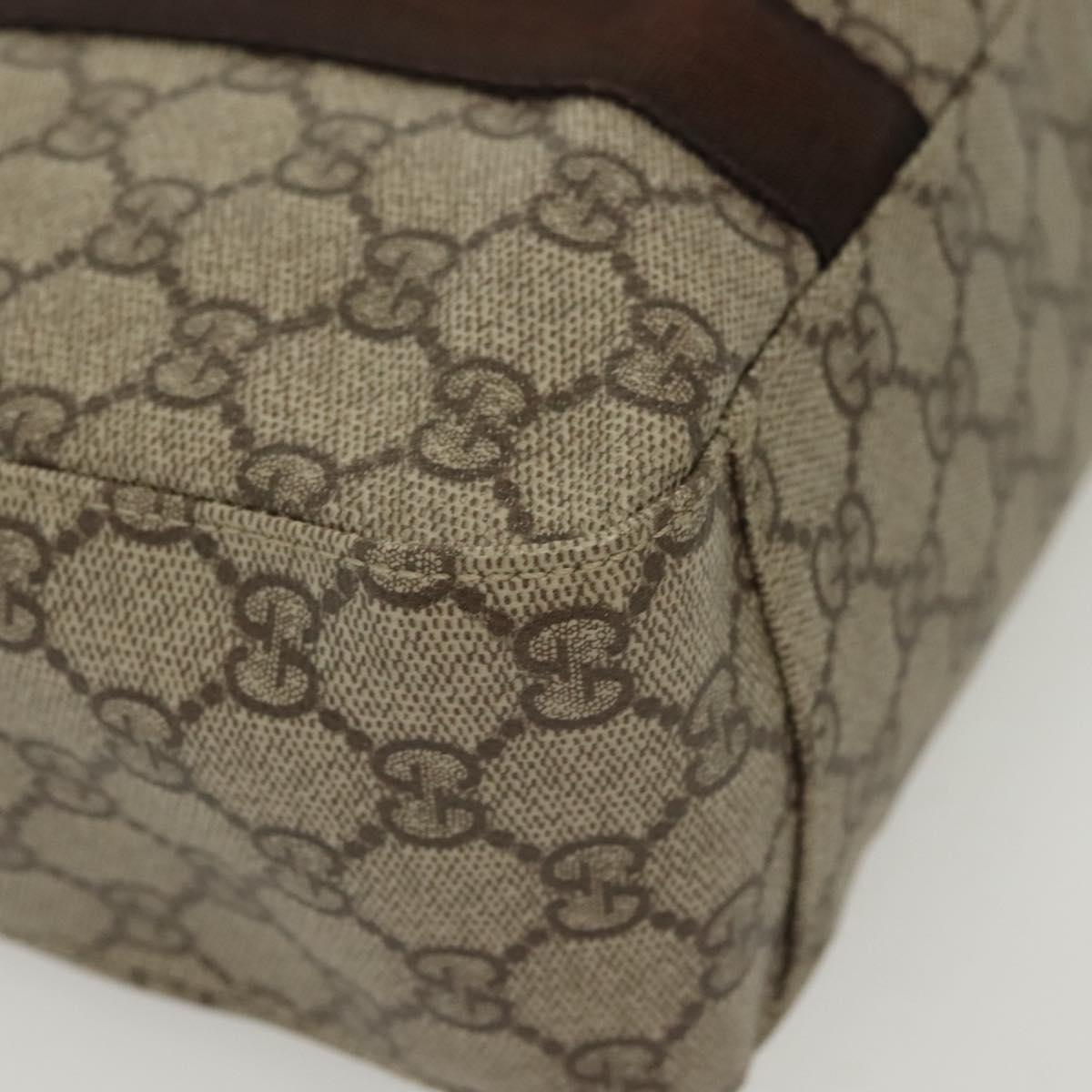 GUCCI GG Supreme Tote Bag PVC Beige Silver 141976 Auth bs28870